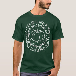 T-shirt Bonjour Automne Automne Thanksgiving Candy Corn Ci