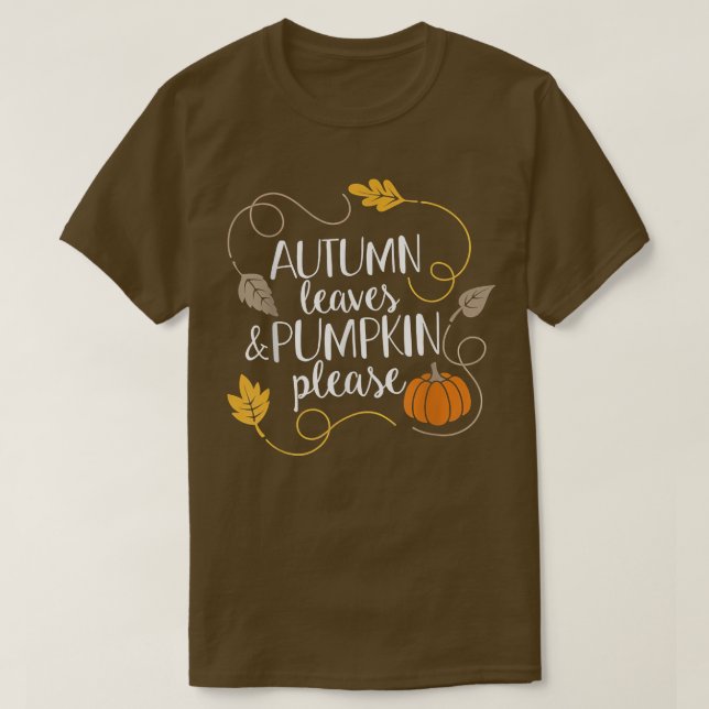 T-shirt Bonjour Automne Citrouille Automne Feuilles et Cit (Design devant)