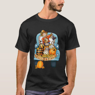 T-shirt Bonjour Automne Cueillette Citrouille Patch Feuill