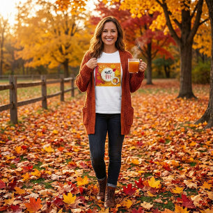 T-shirt Bonjour automne Feuilles d'automne et Citrouille t