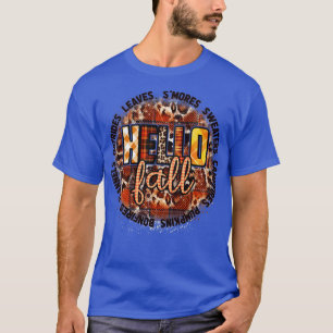 T-shirt bonjour automne léopard citrouille épice automne v