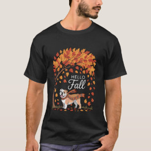 T-shirt Bonjour Boule de Neige Bouledogue Anglais Feuille