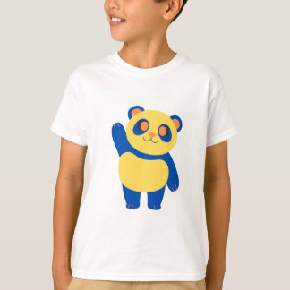 T-shirt Bonjour bravo Panda bleu et jaune
