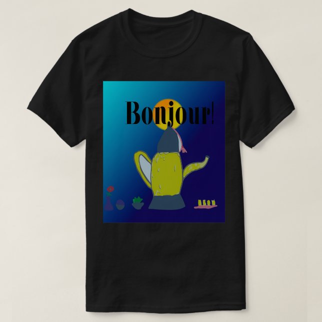 T-shirt Bonjour café (Design devant)