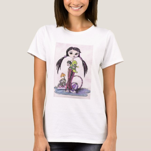 T-shirt Bonjour chariots : "Leela" la fille de Pouty (Devant)