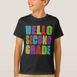 T-shirt Bonjour Chemise de 2e année Retour à l'école