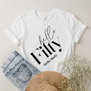 T-shirt Bonjour cinquante moderne minimaliste élégant 50e 