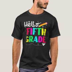 T-shirt Bonjour Cinquième Année Retour À La Conception De 