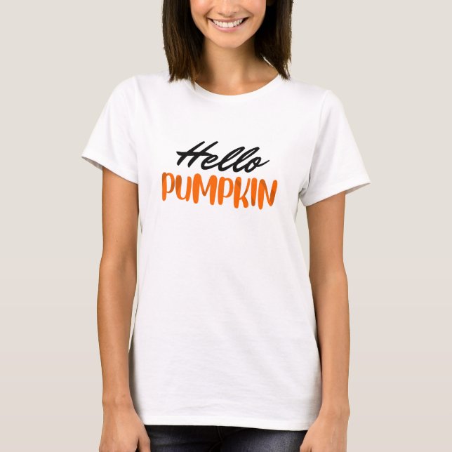 T-shirt Bonjour Citrouille automne saison automne automne (Devant)