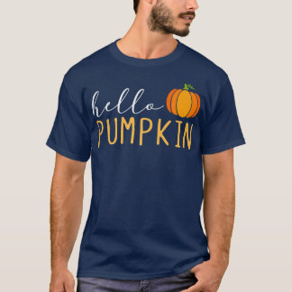 T-shirt Bonjour Citrouille mignon Citrouille Automne Autom
