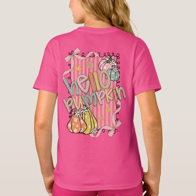 T-shirt Bonjour Citrouille Saison Automne (Dos)