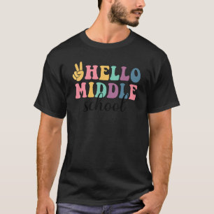 T-shirt Bonjour collège ici je viens rétro Vintage retour