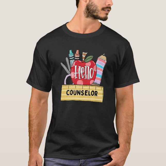 T-shirt Bonjour Conseiller Enseignant Apple (Devant)