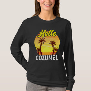 T-shirt Bonjour Cozumel Island Vacances Sunset Beach Palm