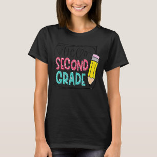 T-shirt Bonjour Crayon De Deuxième Année Retour À L'École 