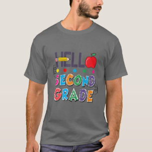 T-shirt Bonjour Deuxième Année Funny Retour À L'École Ense