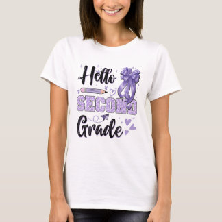 T-shirt Bonjour Deuxième Année Premier Jour d'École Coquet
