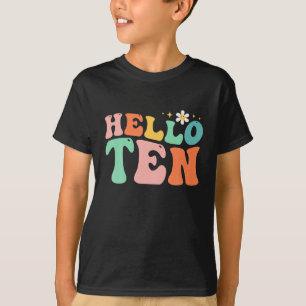 T-shirt Bonjour Dix 10 ans 10e anniversaire fille 10 ans
