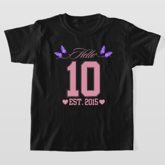T-shirt Bonjour Dix Chiffres Cute Coquette 10e anniversair