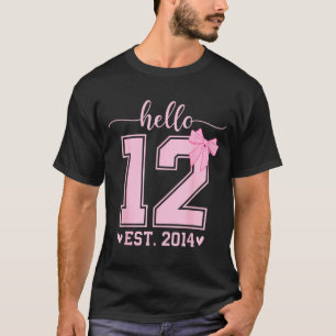 T-shirt Bonjour douze ans depuis 2014 12e anniversaire Coq
