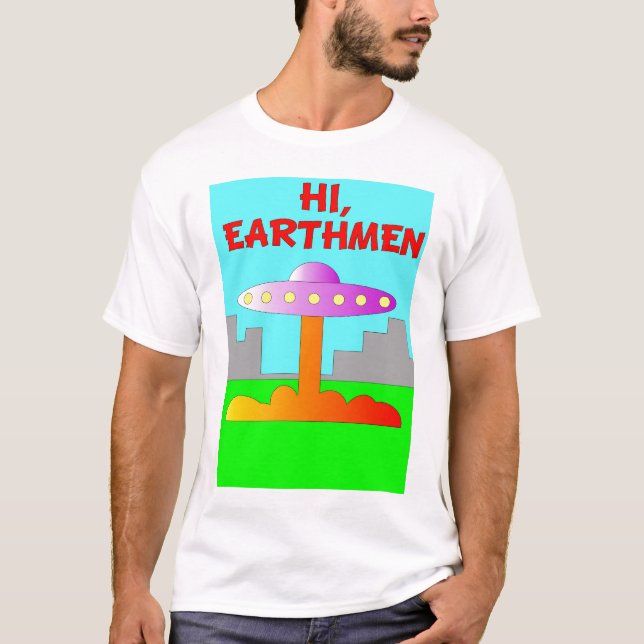 T-shirt Bonjour, Earthmen (Devant)