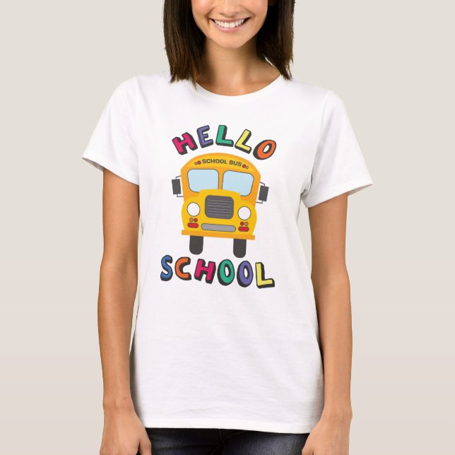 T-shirt Bonjour école (Devant)