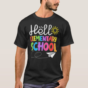 T-shirt Bonjour Élémentaire de l'école s'amuser de retour