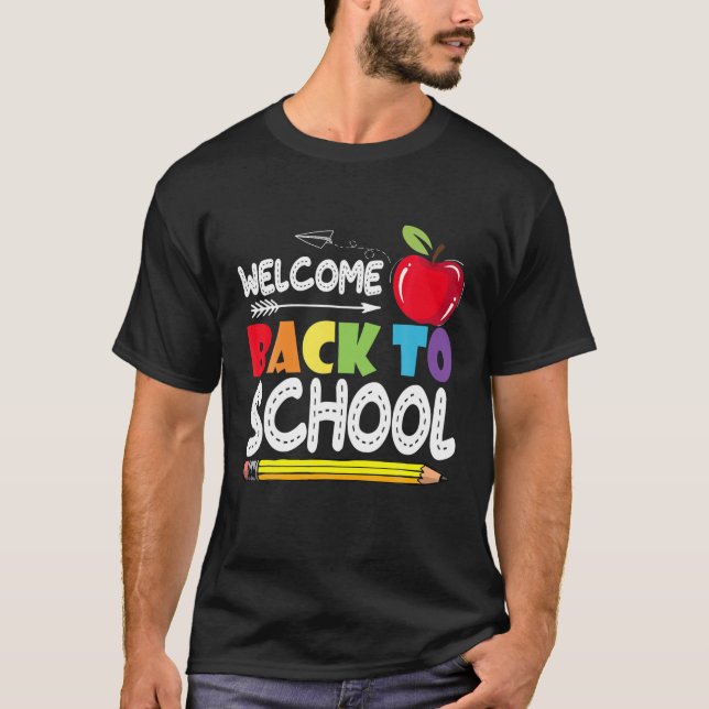 T-shirt Bonjour Enseignant 3E Année Retour À L'École Trois (Devant)