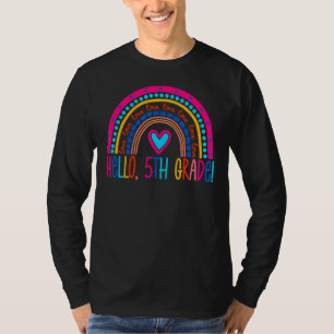 T-shirt Bonjour Enseignant de 5e année Rainbow Cinquième a