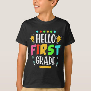 T-shirt Bonjour Enseignant de première année d'école premi