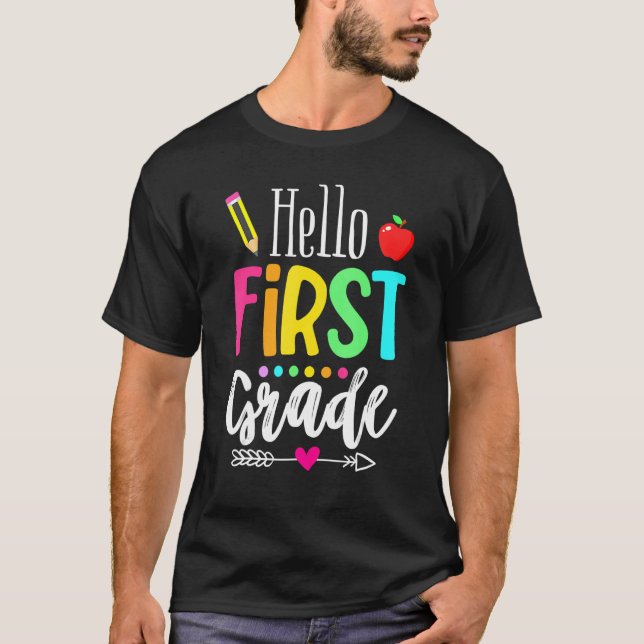 T-shirt Bonjour Équipe 1ère Classe Première Classe Rocks R (Devant)