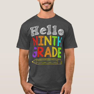 T-shirt Bonjour Équipe 9e année 9e année Retour à l'école 