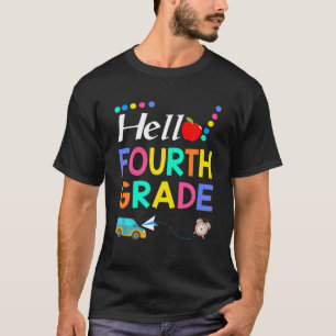 T-shirt Bonjour Équipe De 4E Année Retour À L'École T