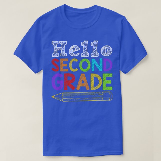 T-shirt Bonjour Équipe de deuxième année 2e année Retour à (Design devant)