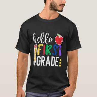 T-shirt Bonjour Équipe De Première Année 1Ème Année Retour