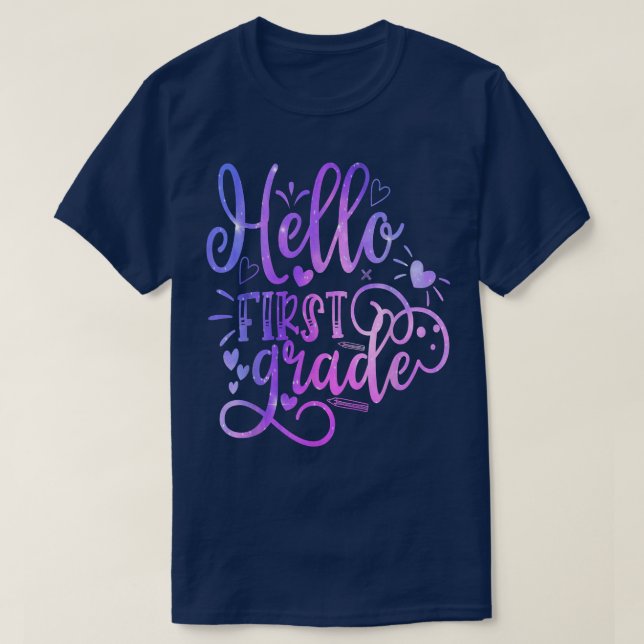 T-shirt Bonjour Équipe de première année 1ère année Retour (Design devant)