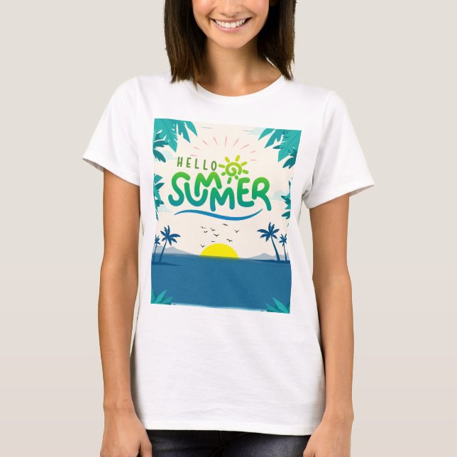 T-shirt Bonjour été (Devant)