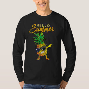 T-shirt Bonjour Été Ananas Lunettes de soleil Aloha Plages