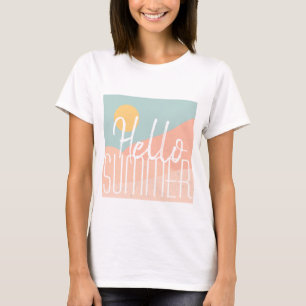 T-shirt Bonjour été coloré vacances vêtements soleil impri