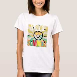 T-shirt Bonjour été mignon coloré chic élégant femmes