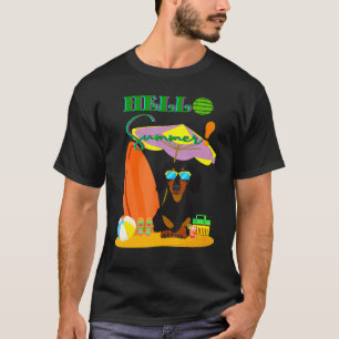 T-shirt Bonjour été mignon Dachshund Funny Wiener Chien à