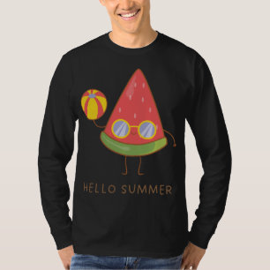 T-shirt Bonjour été mignonne pastèque Lunettes de soleil V