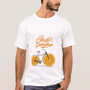 T-shirt Bonjour été, moto rétro amusant