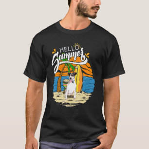 T-shirt Bonjour été Smooth Fox Terrier Dog vacances Vacati