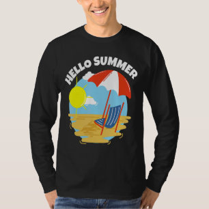 T-shirt Bonjour Été Sur La Plage Sun Mer Et Sand Va