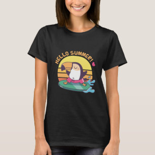 T-shirt Bonjour été, Toucan sur Surboard
