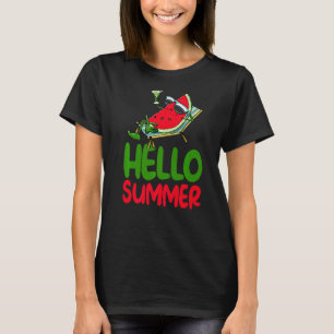 T-shirt Bonjour Eté Watermelon Femmes Aimer Fruit Melon