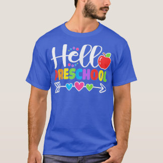 T-shirt Bonjour Étudiante Enseignante Du Coeur Du Préscola