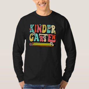 T-shirt Bonjour Groovy Crèche Vibes Rétro Professeur Dos