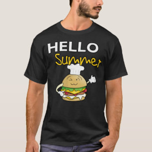T-shirt Bonjour hamburger été avec le chef casquette zoo